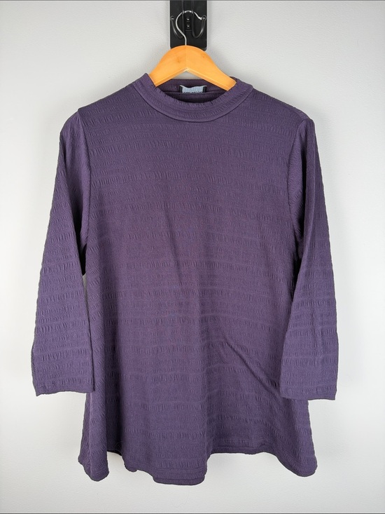 Lane Bryant Tops - Lane Bryant Textured Purple Mock Neck Top Minimalist Chic Size 14/16